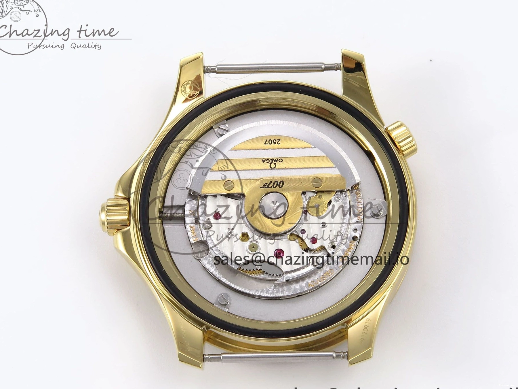 0408 Seamaster 300m Diver YG OMF 1:1 Best Edition Blue Orange Ceramic White Dial on Blue Nato Strap A Colorful 7704